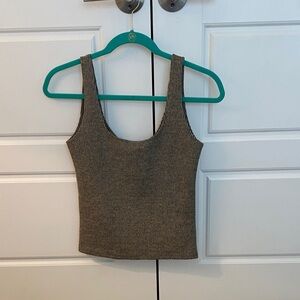 Zara Women's Ribbed Knit gold Top